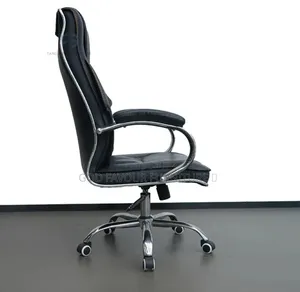 Elegant Black Swivel Pu Leather Office Chair Jk9y
