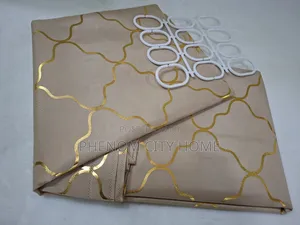 Beige Patterned Shower Curtains