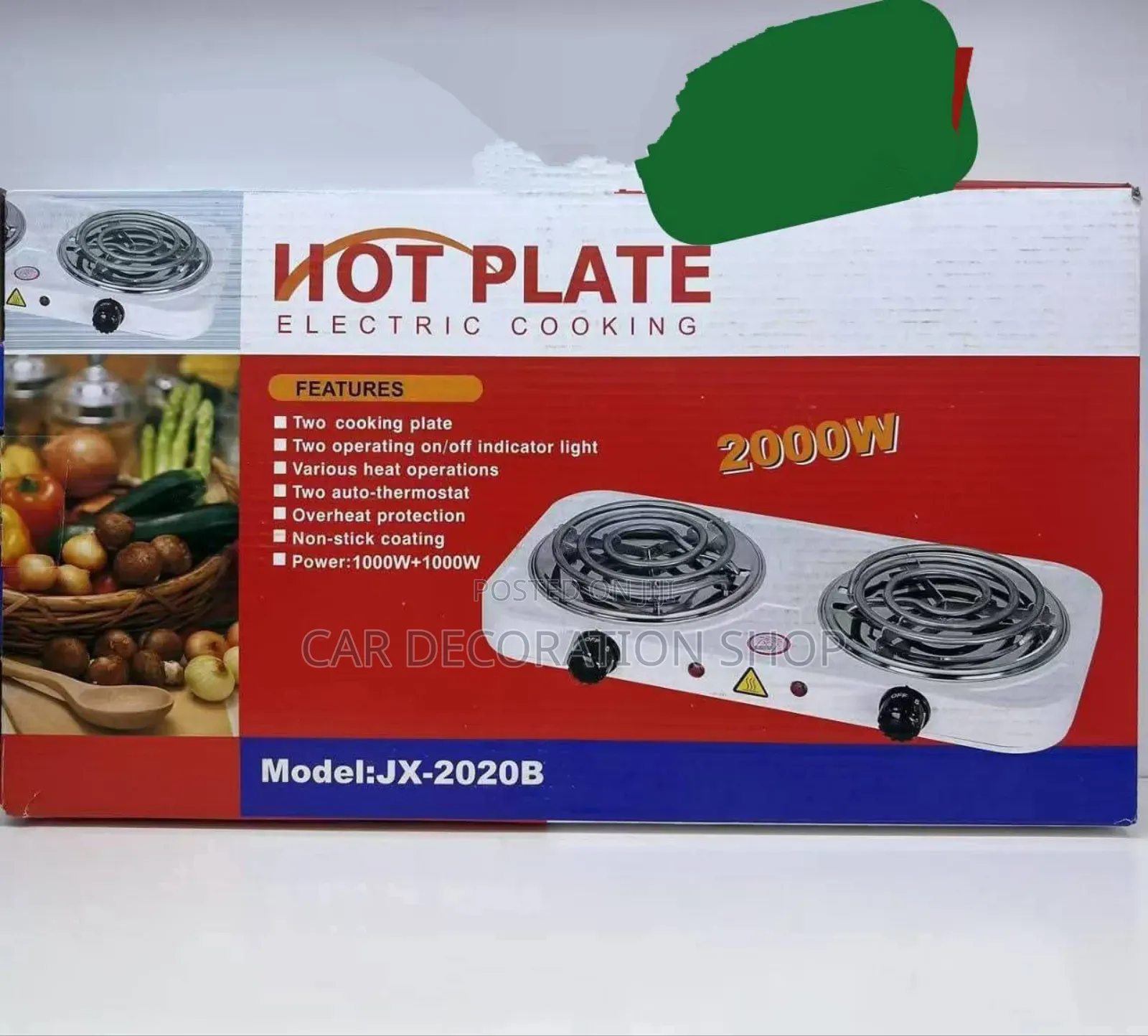 2000watts Double Coil Electriccoil Hotplate With Thermalstat