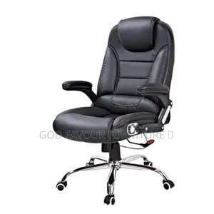 Vintage Black Ergonomic High Back Leather Office Chair Tx4
