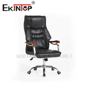 Black Leather Ergonomic High Back Swivel Office Chair Ky8