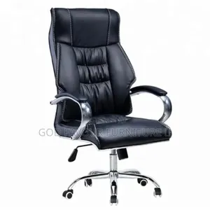 Black Adjustable High Back Swivel Leather Office Chair Tq9j