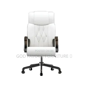 Elegant High Back White Leather Executive Office Chair Hw6t