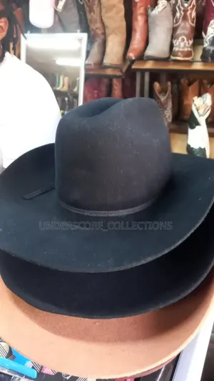 Black Pure Leather Cowboy Hat