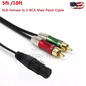 XLR Female to 2 Rca Male Audio Y Splitter Patch Cable