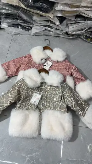 Fancy Heavy Animal Print Fur Coats for Kids
