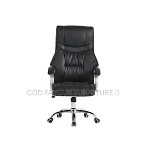 Quality Black Pu Leather Swivel Executive Office Chair Rt9mb