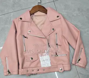 Peach Pu Leather Jackets 1-9yrs