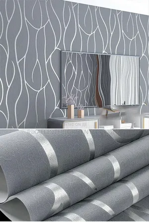 Grey Wallpaper With Silver Lines