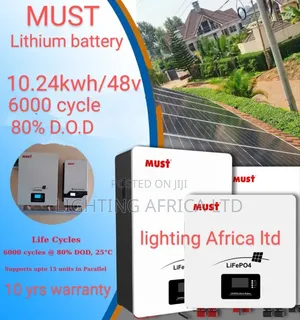 Must 10.24kwh - 48v Lithium Ion Battery(200ah)6000 Cycle 5yrs Warranty
