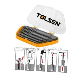 Screw Extractor Set Tolsen 5pcs Damaged Screw Remover Bits