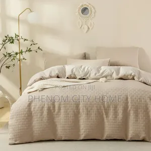 Beige Waffle Design Duvet Cover