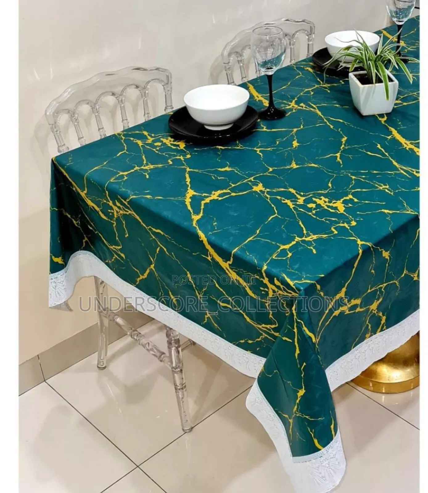 Home PVC Printed Tablecloth With Flannel Backing