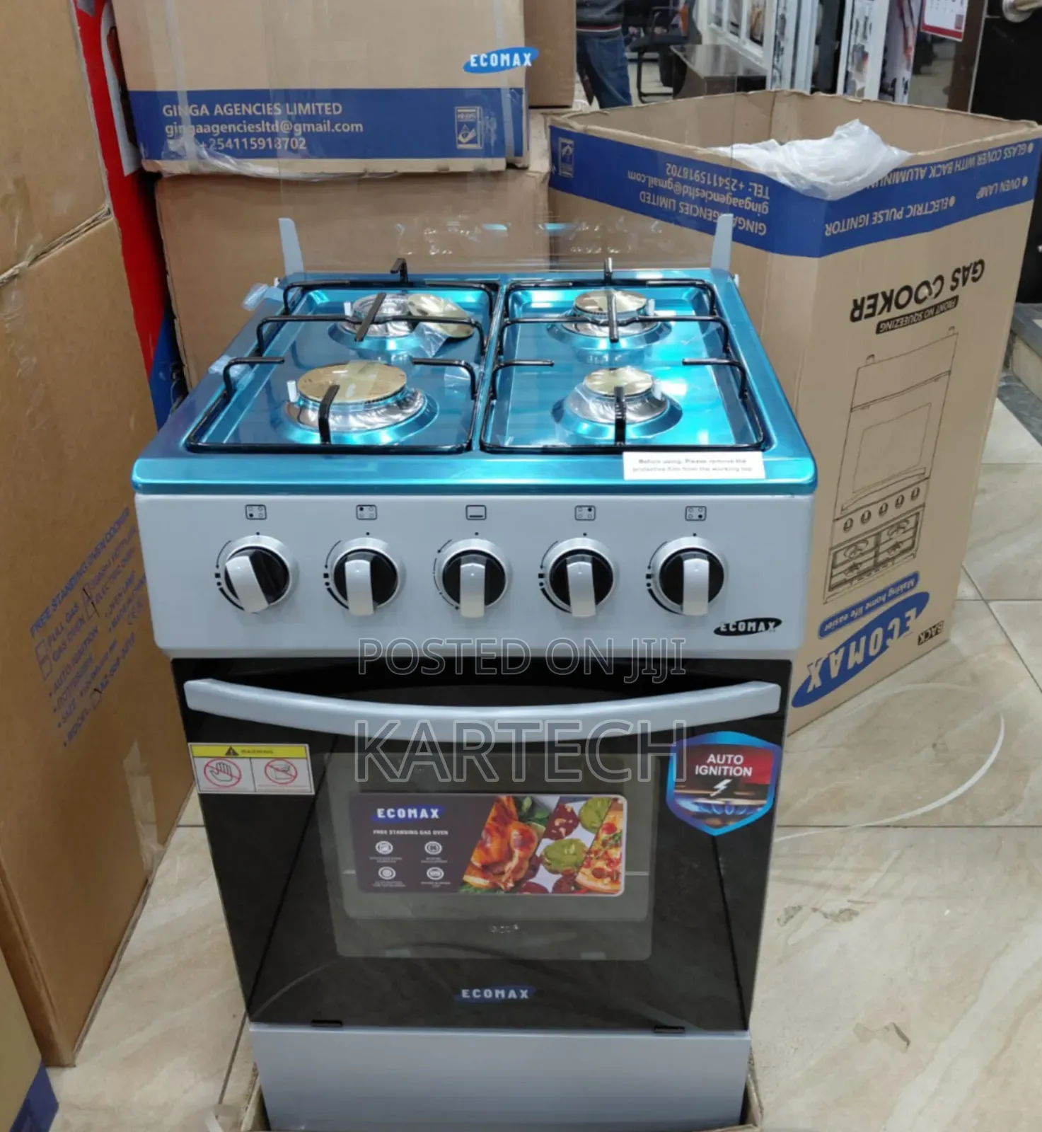 Ecomax 4-Burner Freestanding Gas Cooker With Oven