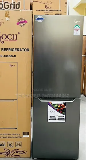 Roch Rfr400db-B 330l Nofrost Bottom Freezer Fridge, Silver 