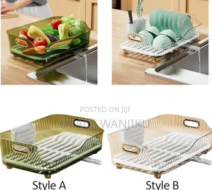Golden Handles, Strong Acrylic, Self Draining, Bowl Rack