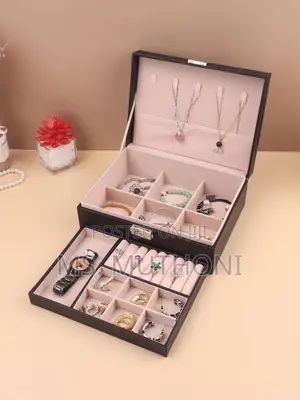 Solid Double Layer Jewelry Box Organizer