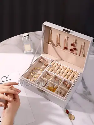 Solid Double Layer Jewelry Box Organizer