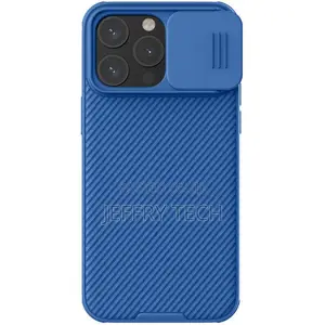 Nilkin Camshield Case With Sliwith iPhone 15 Pro Max(Blue)