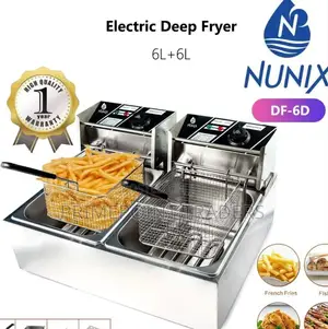 Nunix 6l+ 6l Double Stainless Steel Deep Fryer✓