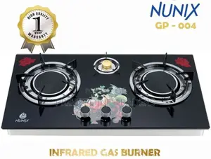 Nunix 3 Burner Low Gas Consumption Glass Infrared Cooker