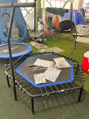 Space-Saving Mini Trampoline With Handle