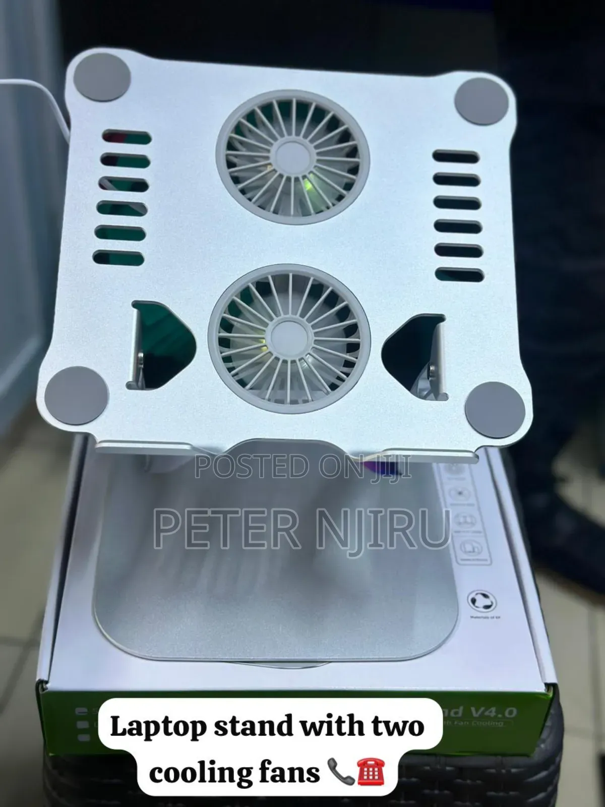 Foldable Laptop Cooling Stand Anti-Slip With 2 Cooling Fan