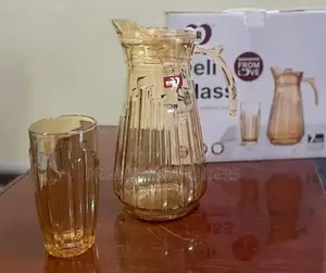 7 Pc Gold Glass Set 