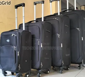 4-in-1 Fabric Luxurious Suitcase Travel Bag, Secure Zipper 
