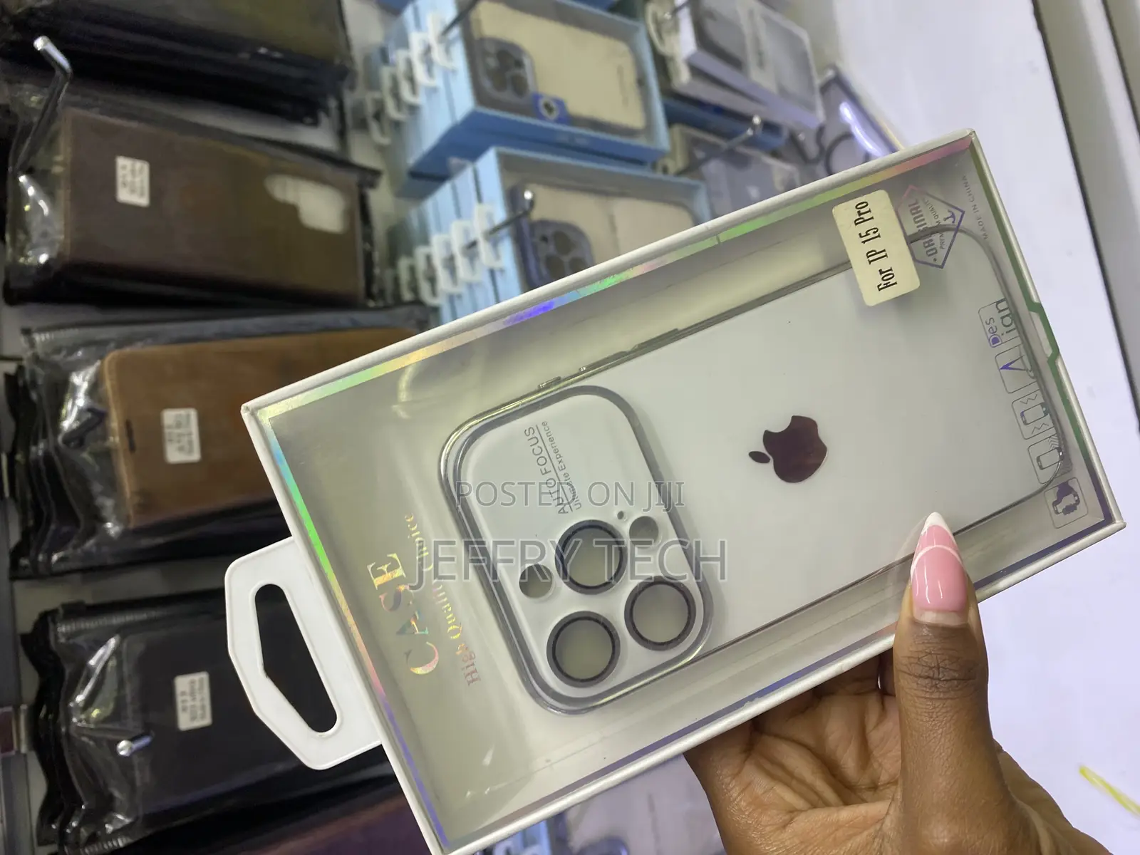 Chrom Autofocus Lens Case With Logo for iPhone 15 Pro Max