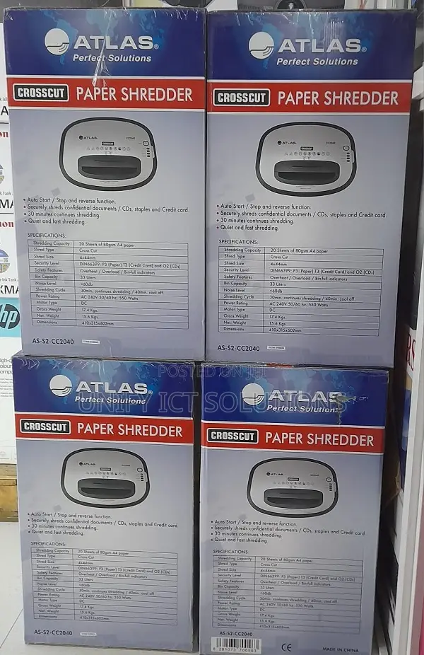 Cc2040 Atlas Shredder || Atlas Cc2040 20sheets