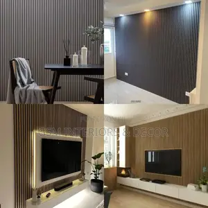 Grey and Brown Fluted Panel Wallpapers