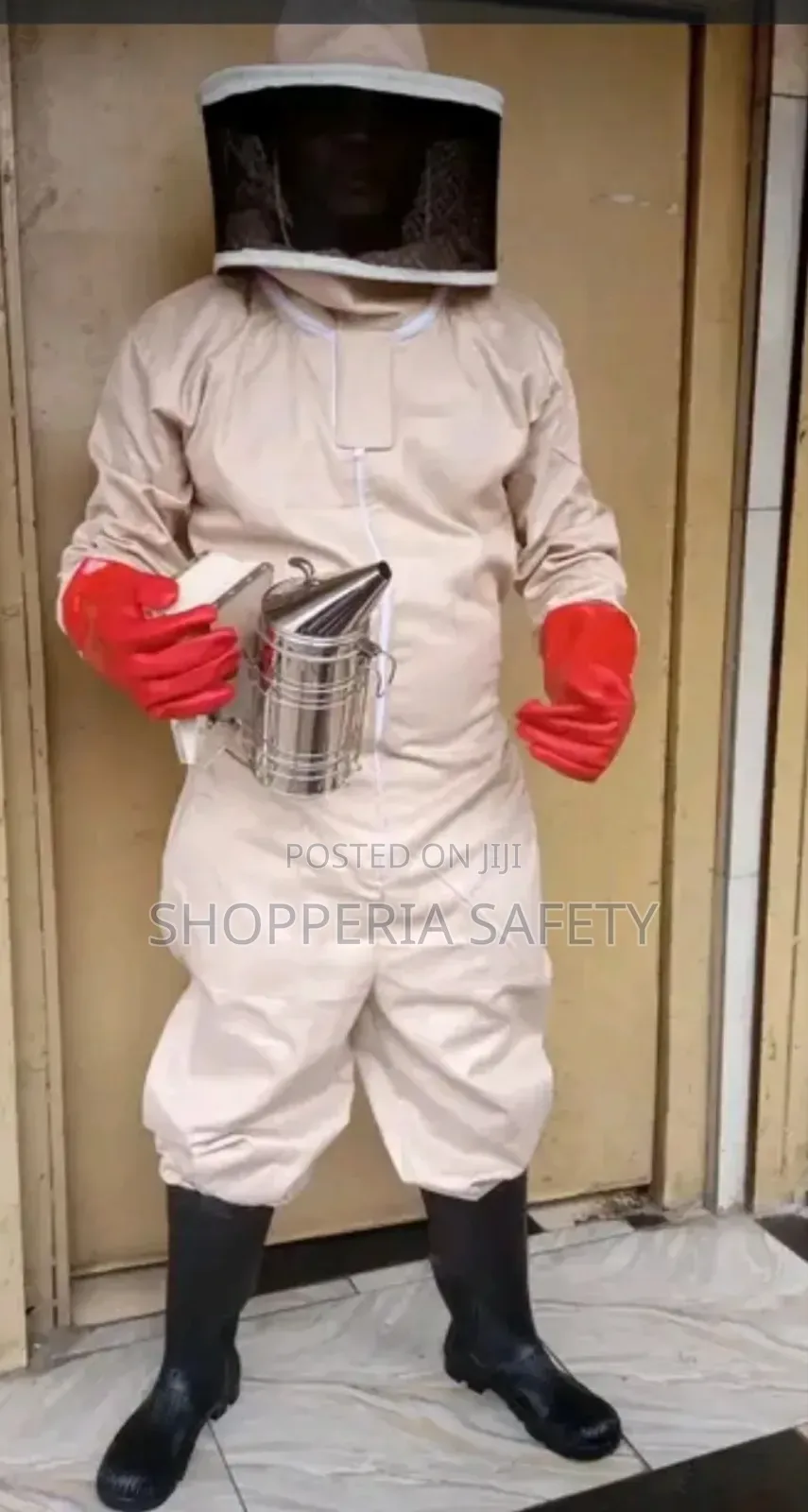 Cotton Beige Bee Suit