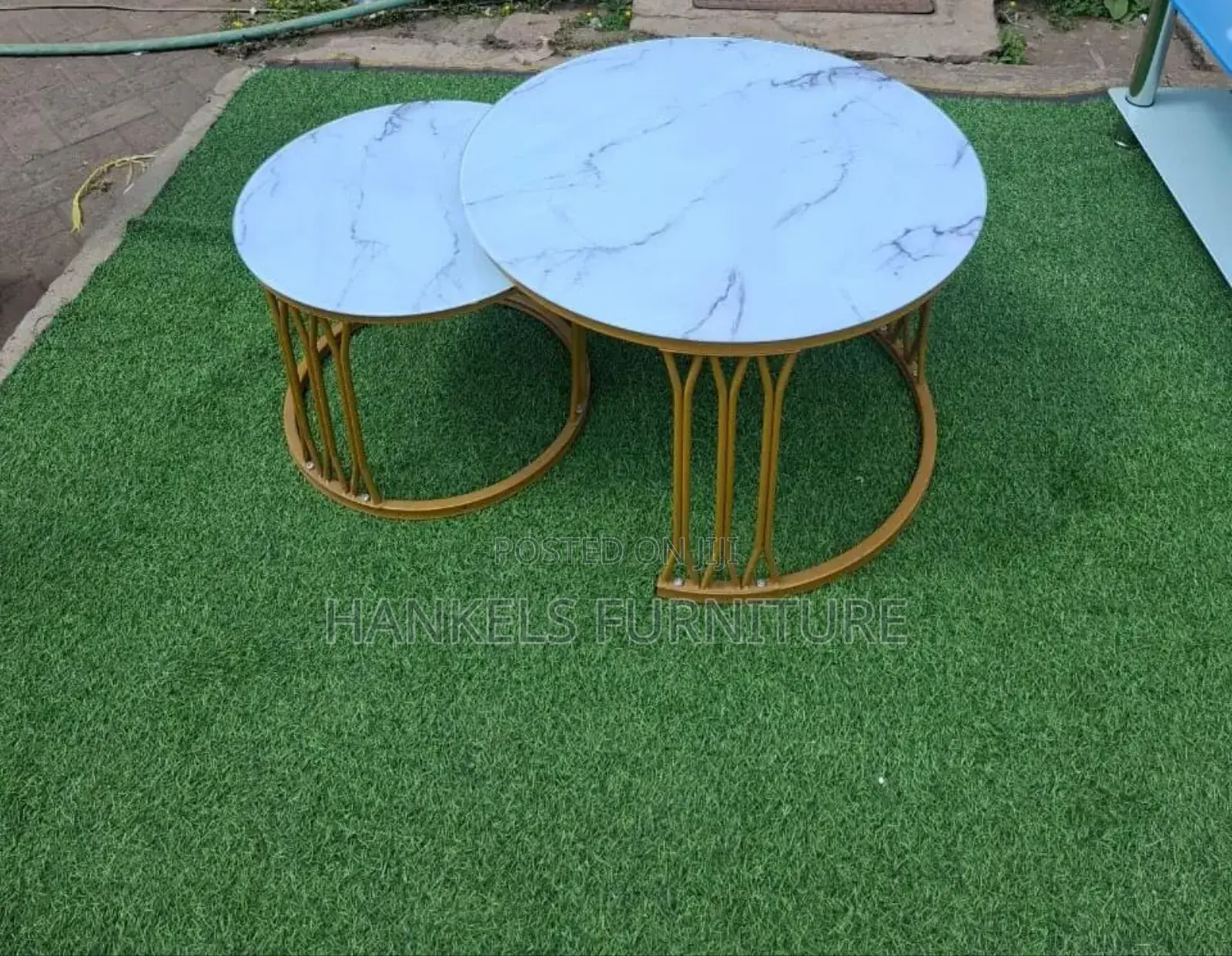 Marble Top Gold Base Stools