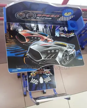 Blue Executive Racing Car Adjustable Kids Study Table Desk