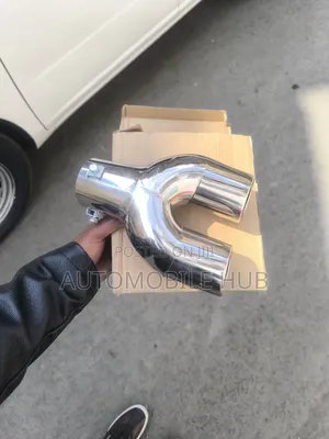 Silver Twin Muffler Tips - Double Exhaust Tips