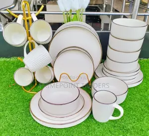 24 Pieces Gold Rimmed Trendy Dinner Sets✓