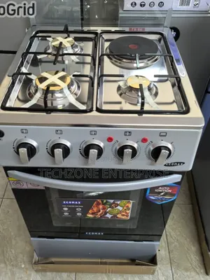 Ecomax 3 G + 1 E Cooker 50*55 Electric Oven in Silver Black,