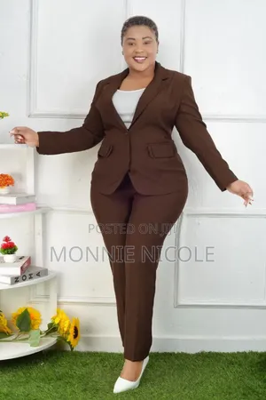 Classy Brown Official Ladies Trouser Suit