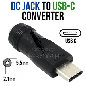 Dc Jack 2155 to Usb Type-C Converter