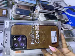 Moog Magnetic iPhone 15 Pro Max Leather Case, With Stand
