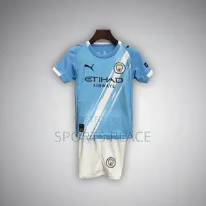 Latest Kids Manchester City Home Jersey 25/26.