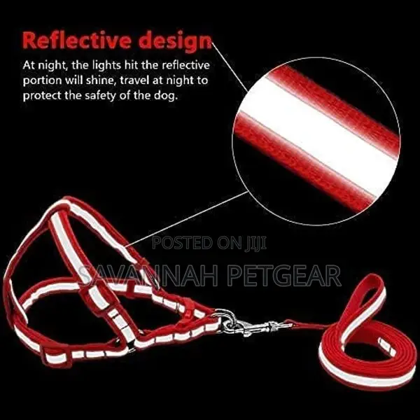 Adjustable Soft Nylon Reflective Strip Dog Harness Leash
