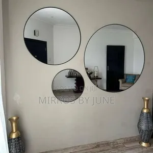 3 Framed Round Mirrors