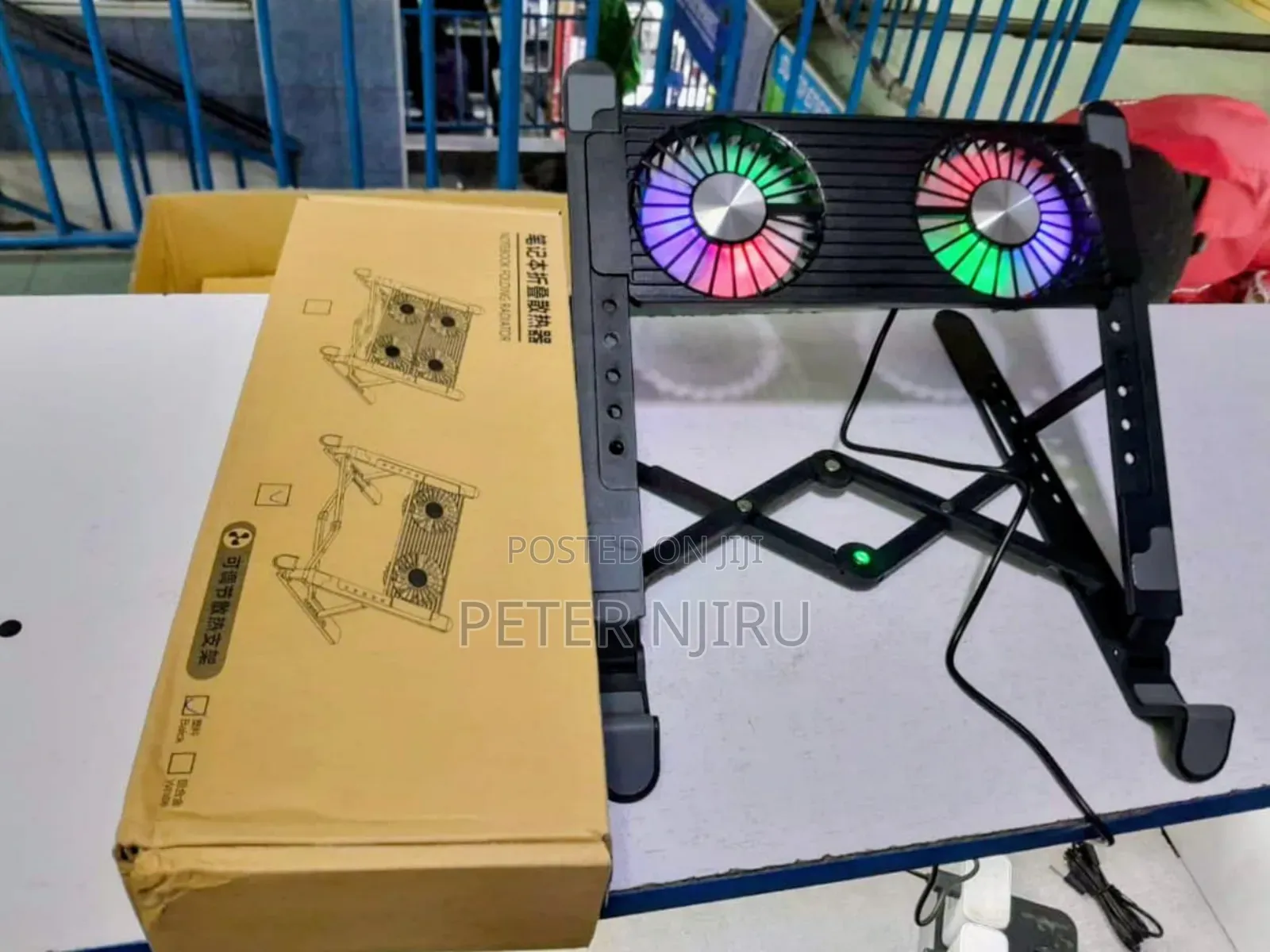 Laptop Stand With 2 Cooling Fans (High Quality)