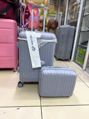 Light Grey Rubber Suitcase Small Size With Carry-on at