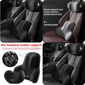2pcs Set -Car Headrest and Backrest Lumbar Support