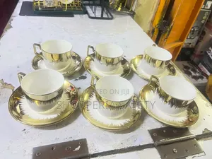 Cup and Saucer With Gold Line