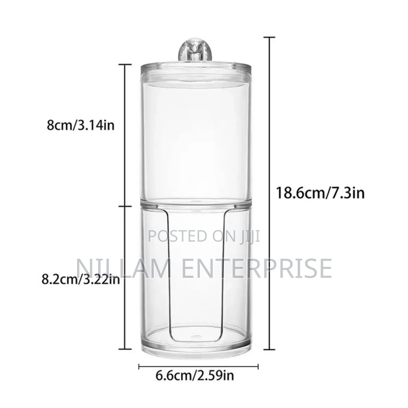 2 Layer Acrylic Multifunctional Round Qtip Storage Box