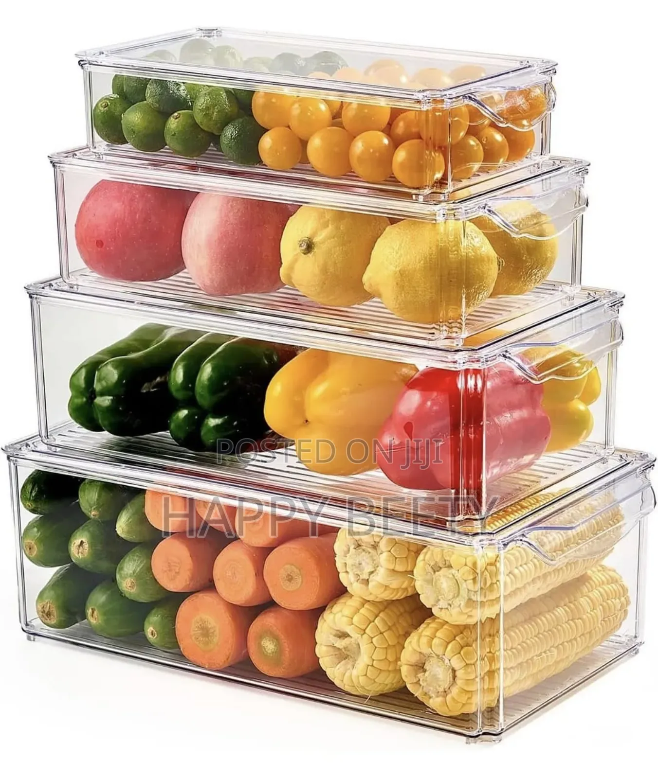 4 Big Capacity Bpa-Free Stackable Acrylic Fridge Containers